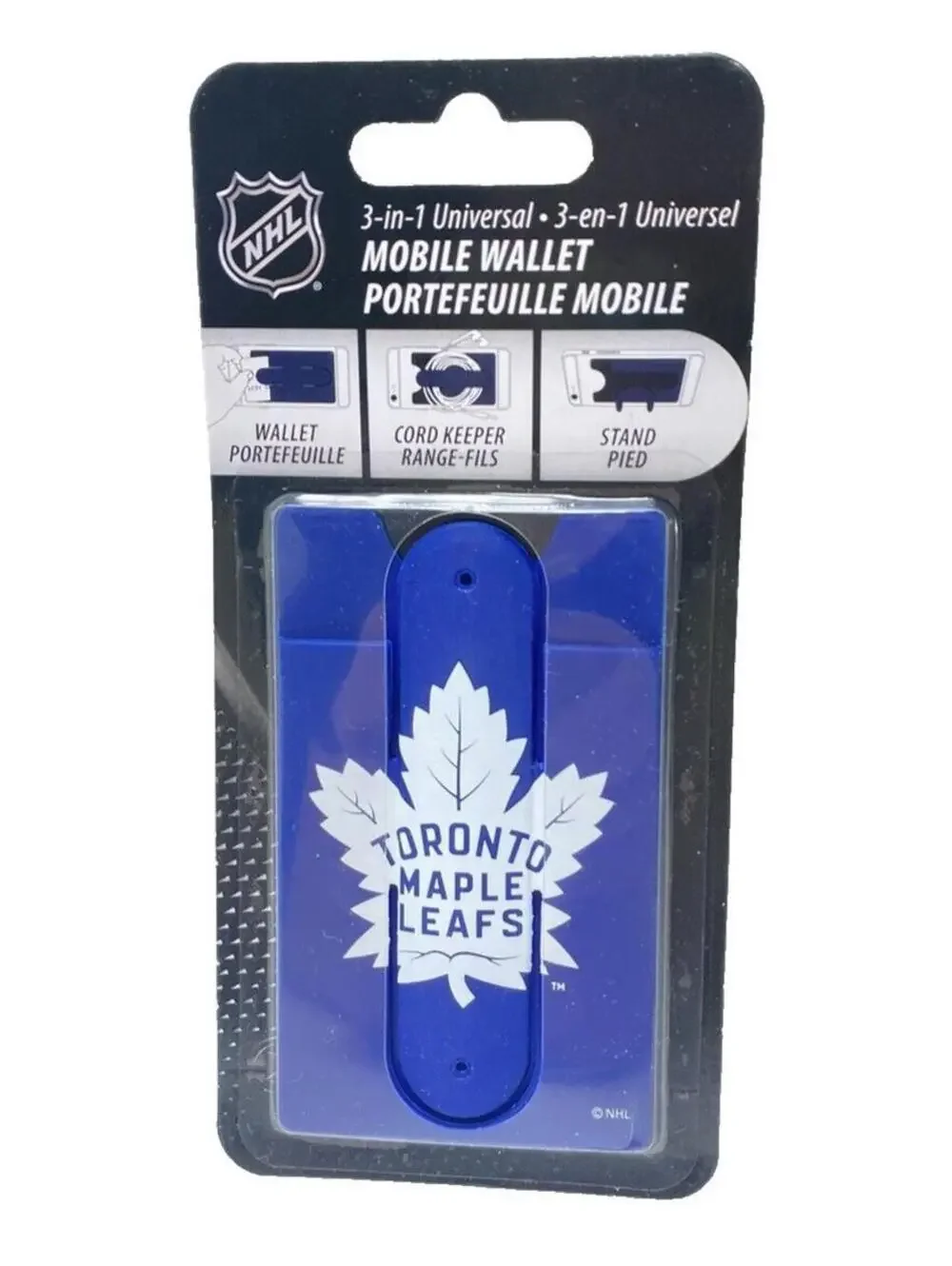 Toronto Maple Leafs 3-in-1 Universal Back Of The Phone Wallet Cord Keeper Stand